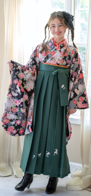 桜の刺繍入り 簡単着付の卒業袴セットコーデ HAKAST27｜キャサリン 