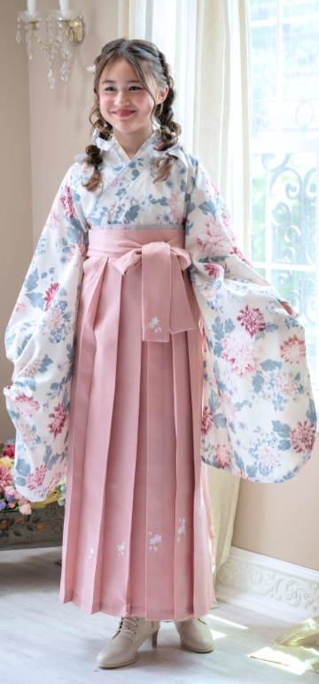 桜の刺繍入り 簡単着付の卒業袴セットコーデ HAKAST27｜キャサリン 