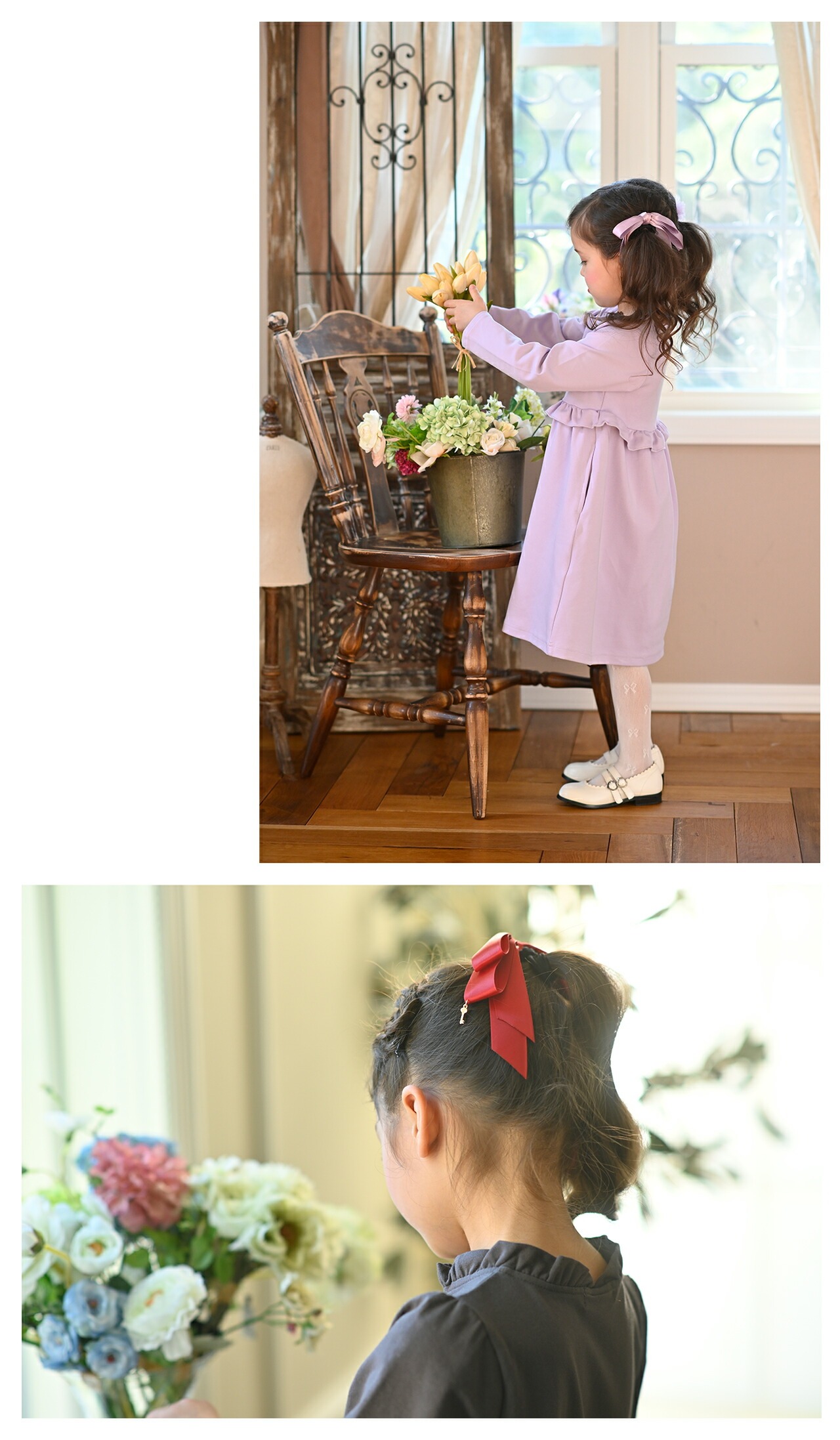 キッズ女の子ヘアアクセサリーリボン