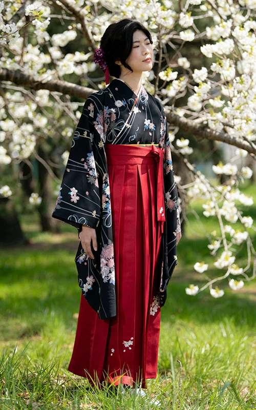 特売 キャサリンコテージ 袴 110サイズ 八重桜薄青×桃袴 和服