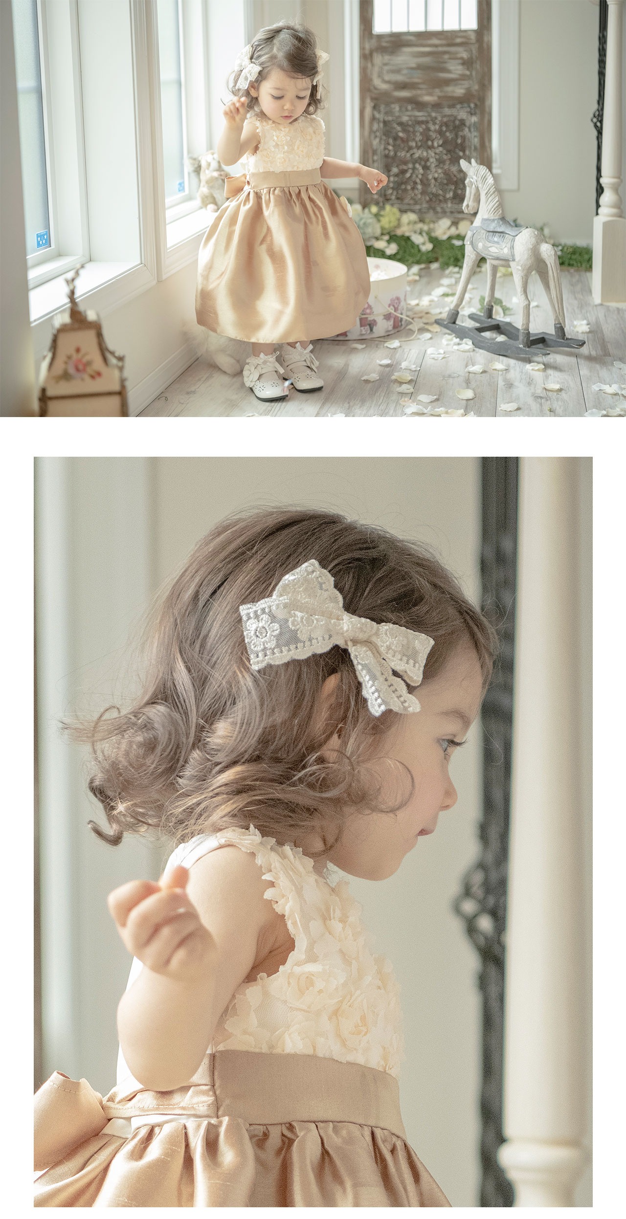 レースリボンヘアクリップ2個セットアクセサリーヘアアクセサリーキッズ