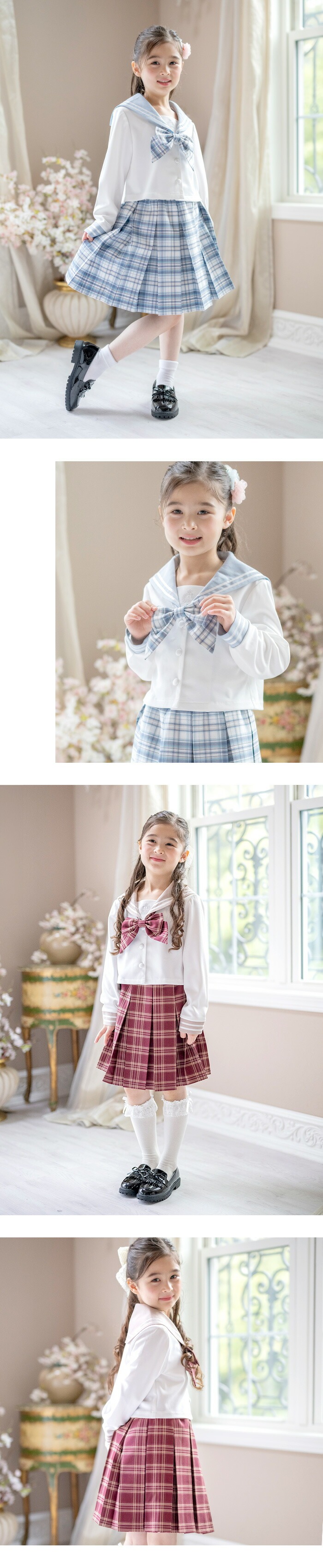 セーラージャケット+チェックスカートセット モデル画像1