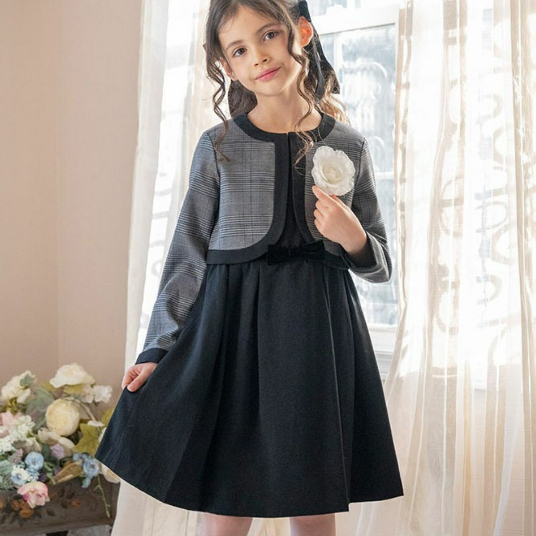 ベビー キッズ 子供服 チェック柄セットアップ ベージュ ブラウン 茶 