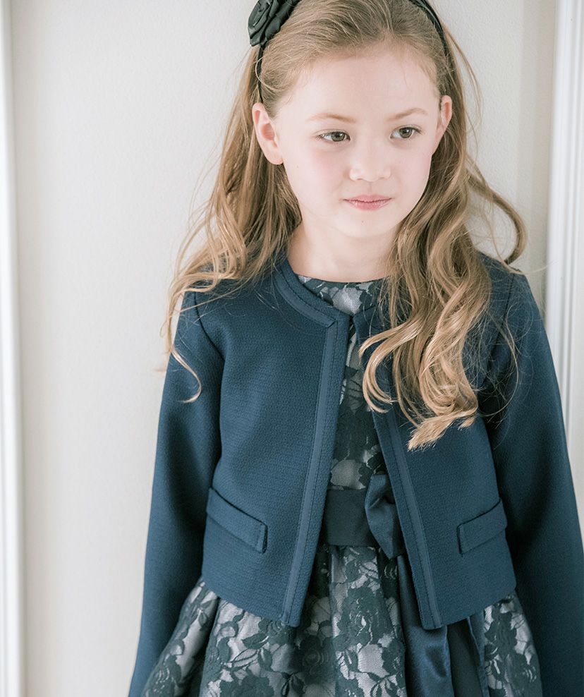 子供服シンプルボレロキッズフォーマル[女の子入学式卒園式発表会結婚式100110120130140150160cm法事ジャケットフォーマル羽織物ボレロカーディガン白ホワイト][処分価格返品不可]