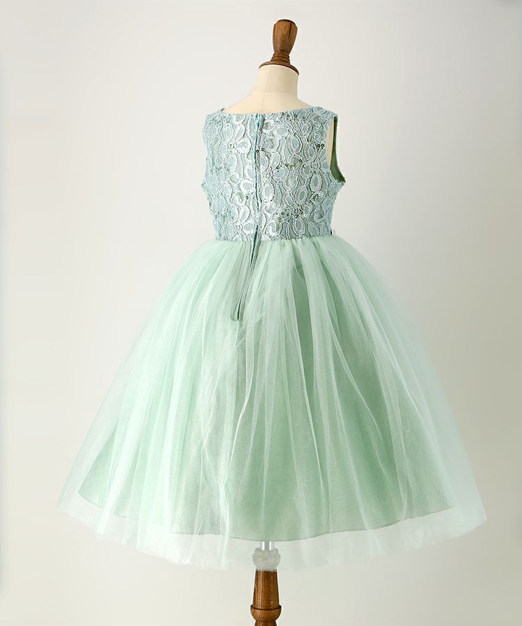 発表会ドレス子供ウエストビジューの洗練レースドレス[女の子110120130cm白ミントグリーンキッズドレス結婚式発表会パーティー子供服フォーマル楽天通販]キャサリンコテージ