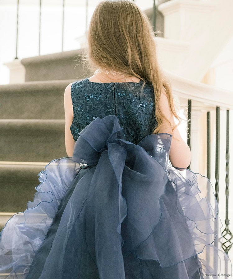 送料無料【セール】ウエストビジューのゴージャスフリルロングドレス  