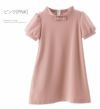 子供服シンプル＆ガーリー半袖ポンチワンピース[女の子ワンピースAライン110120130140150cmネイビー紺フォーマルカジュアルリボン半袖お出かけ]【キャサリンコテージ】