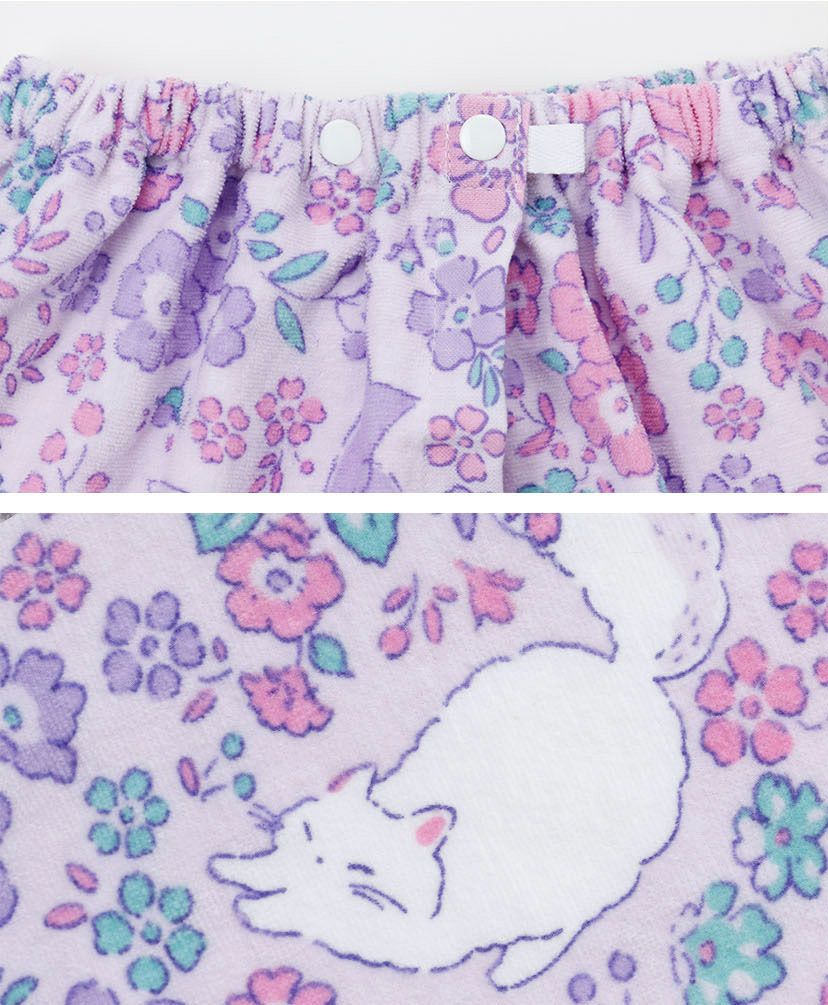 女の子ラップタオルロマンティック柄プールタオル[子供用大人用着替えタオルポンチョ子供用ピンク80cm×120cm綿100%水着用水泳ビーチタオルキッズジュニアレディースロングサイズ大判タオル巻きタオルお着替え]キャサリンコテージ