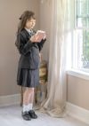 卒業式スーツ5点セット女の子小学生子供スーツ[スカートブラウス、ネクタイ、スーツセット子供服]フォーマルキッズジュニアティーンズ140150160結婚式発表会スーツ女の子フォーマルキャサリンコテージ送料無料