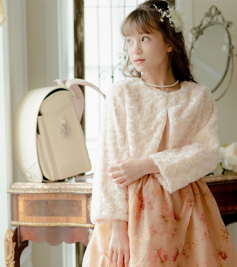 ボレロカーディガンファー子供服アウタードレス