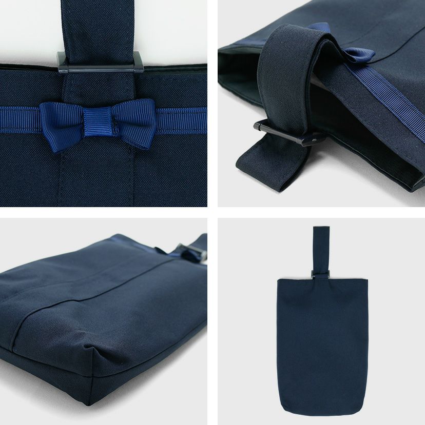 清楚おしゃれ濃紺シンプル上履きバッグ巾着スクールネイビーお受験面接フォーマルキッズキャサリンコテージTAK