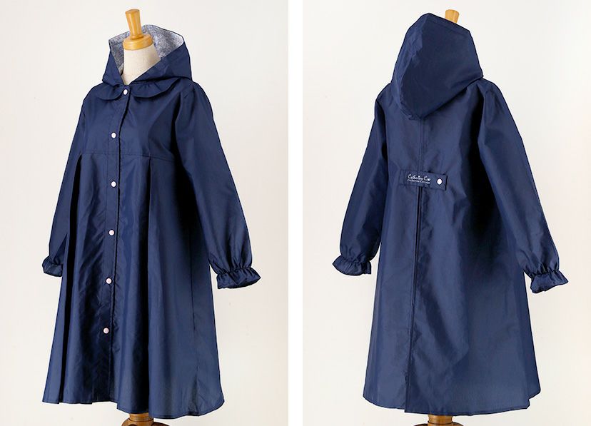 キッズレインコートランドセル対応女の子男の子[S(110120cm)M(130140cm)L(150160cm)ピンクブルーネイビーグリーンチェック柄小花柄]ジュニアレイングッズかわいいフォーマル通園通学雨具