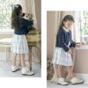 子供ドレスに合わせたい！綿100%透かし柄コットンニットボレロ【送料無料】[子供服女の子キッズフォーマル110120130140150160cm白結婚式発表会入学式卒業式七五三正装羽織物綿100%]【キャサリンコテージ】