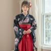 送料無料袴セット卒業式卒園式着付け簡単刺繍入り袴和装セットジュニア女の子[着物上衣/袴/袴下帯/帯枕]赤白黒緑卒服小学生子供[110120130140150160cm]キッズ和服小学校通販購入
