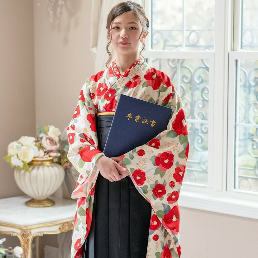 送料無料袴セット卒業式卒園式着付け簡単刺繍入り袴和装セットジュニア女の子[着物上衣/袴/袴下帯/帯枕]赤白黒緑卒服小学生子供[110120130140150160cm]キッズ和服小学校通販購入