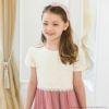 子供ドレスレーストップスシフォンワンピース[子供服キッズフォーマル女の子半袖結婚式ピアノ発表会卒園式120130140150160cm白黒ピンクゴールド楽天通販]キャサリンコテージTAK