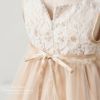 子供ドレスレースコサージュのミニドレス[子供服女の子キッズベビーフォーマルワンピース8090100110120cm発表会結婚式七五三パーティーゴールド金色楽天通販]【キャサリンコテージ】