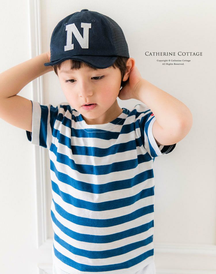 ベビー・キッズ帽子ロゴメッシュキャップアルファベット男女兼用[GBNベージュネイビーカーキ48505254cm]春夏カジュアル子供用