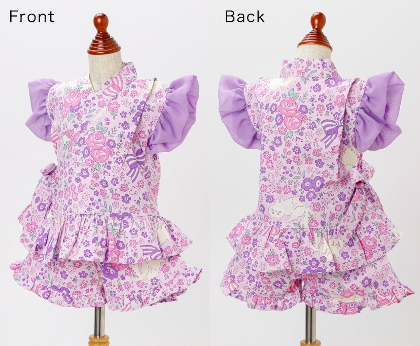 女の子キッズベビーフリル甚平