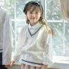 子供服Vネックベーシックニットベストキッズ[女の子男の子男女兼用白男児フォーマル120130140150160170cmケーブル編みボーイズ冠婚葬祭入学式卒業式結婚式発表会通園通学カジュアル]【キャサリンコテージ】