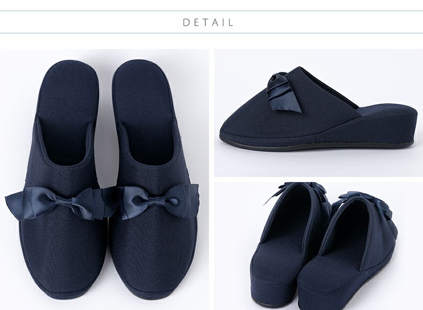 携帯用フォーマルスリッパ黒ヒール付き