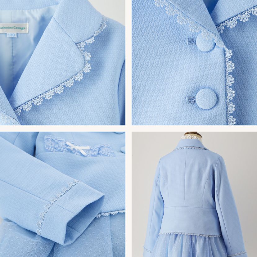 女の子ドットチュールスカートスーツピンク