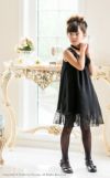 [子供ドレス]ピアノ発表会Aラインヨークシフォンワンピースドレス[子供服女の子キッズフラワーガール子どもフォーマルドレス110120130140150黒ピンク青紫緑]到着後レビュー投稿CP★コサージュプレゼント