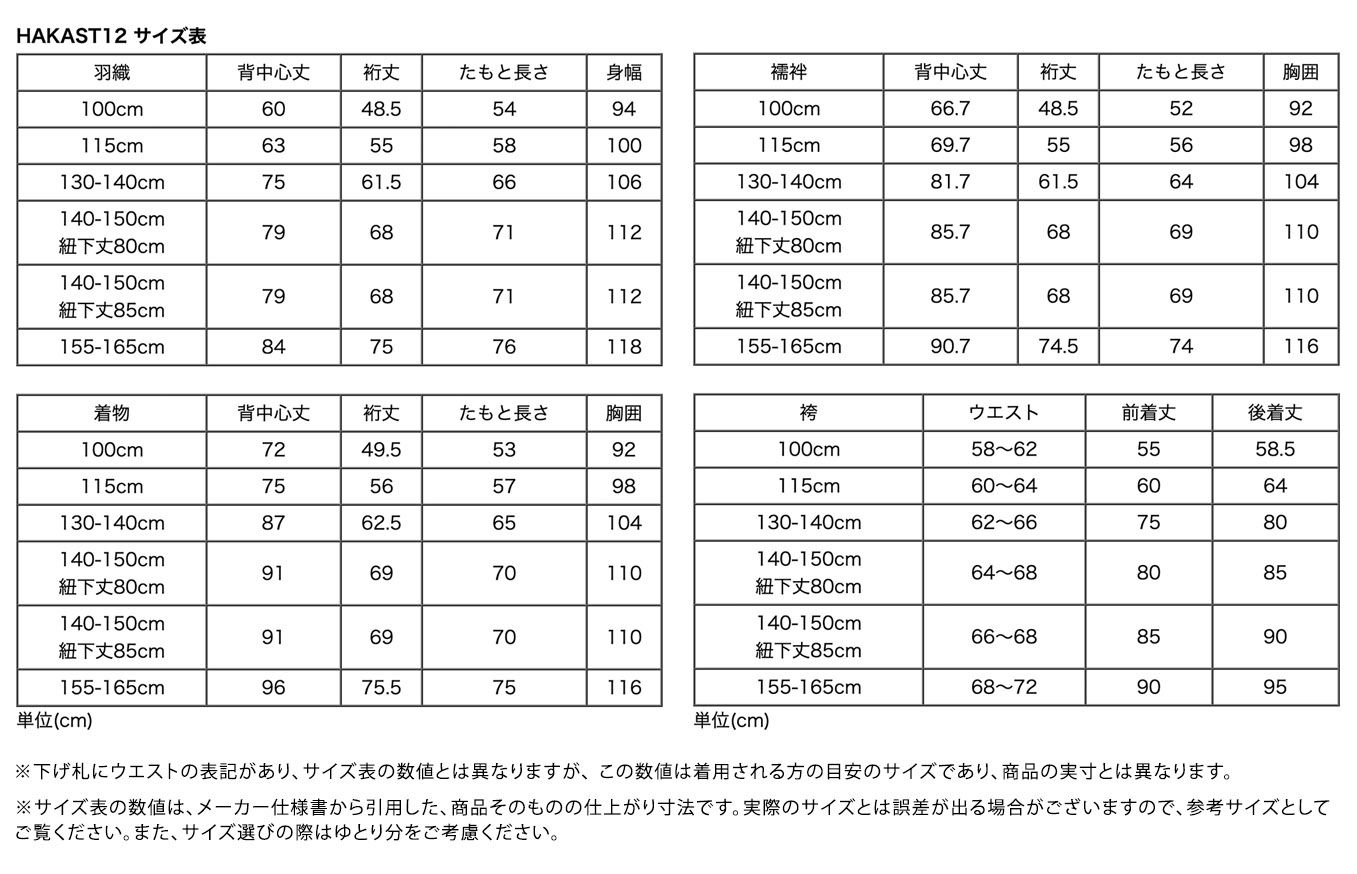 サイズ表