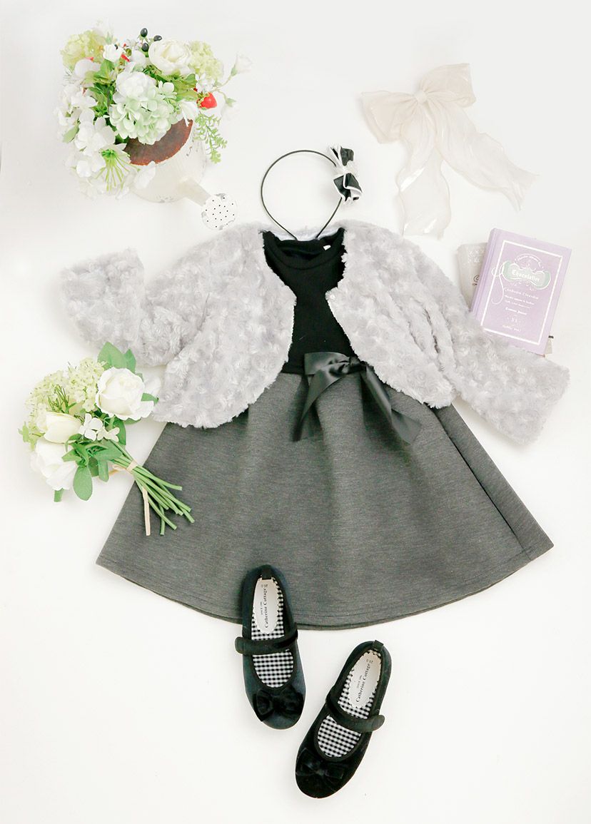 ワンピースシルエット自慢のお嬢様ワンピース長袖裏起毛フォーマルTAK女の子子供服カジュアル入学式きちんとワンピースキッズキャサリンコテージ