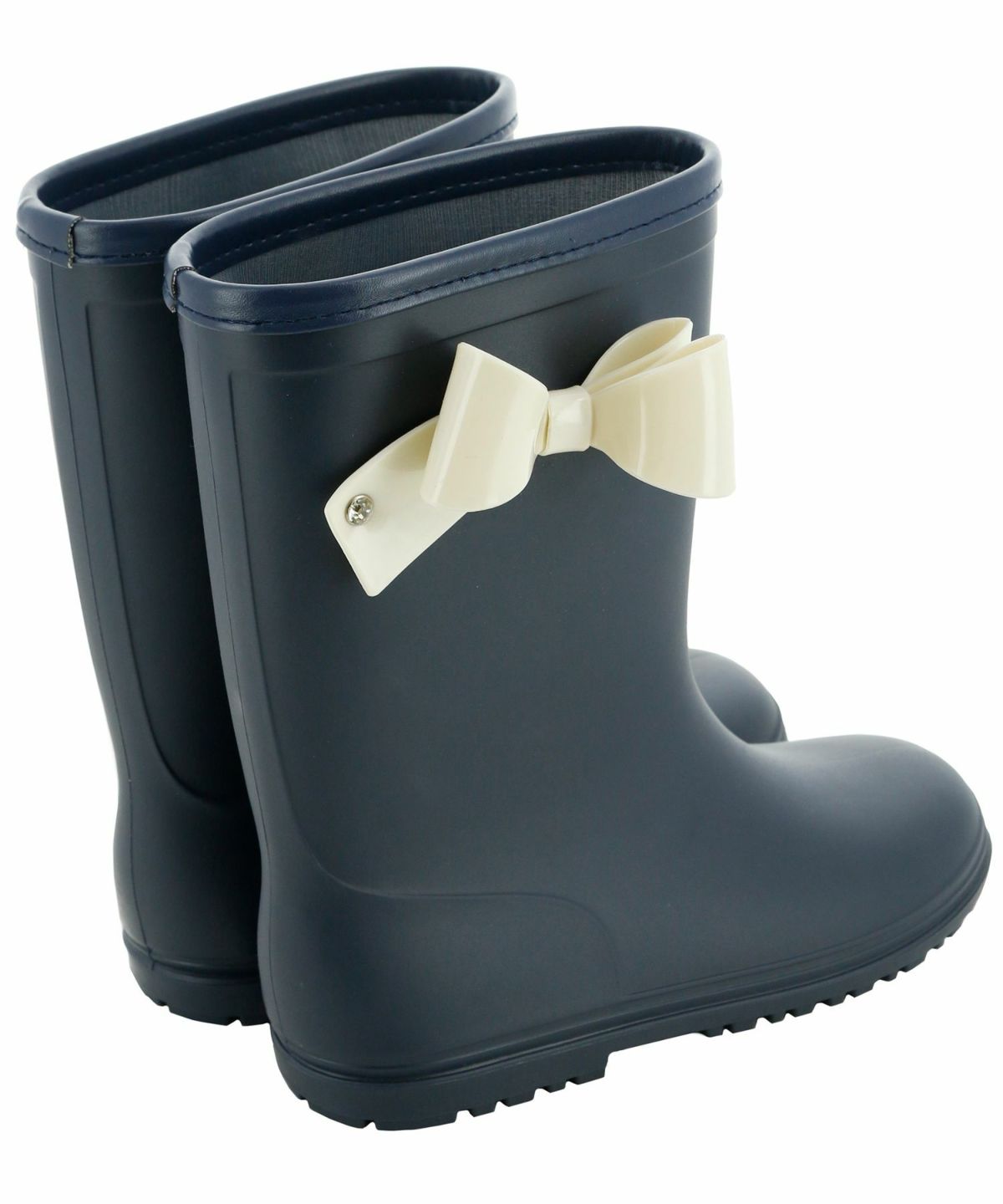 レインブーツキッズ女の子長靴サイドリボンレインブーツかわいい[161718192021222324cmネイビーホワイトミントグリーンライラック紫]ジュニアレディースおしゃれ通販楽天