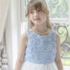 キッズドレス結婚式発表会女の子バラチュールの花びら入りスカートドレス[100110120130140150160cmピンクライラック紫白ブルー水色サックス]子供ドレスロングフラワーガールジュニア上品フォーマル