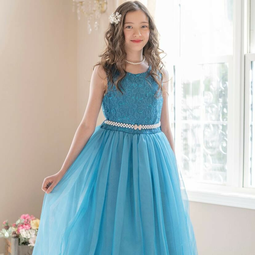 子供ドレススパンコールレースチュールドレス[100110120130140150160cmピンク緑青白イエローブルーグリーン黄子供服女の子キッズ子どもフォーマル発表会ピアノ結婚式コンクールパーティー通販楽天]キャサリンコテージTAK[TS]15