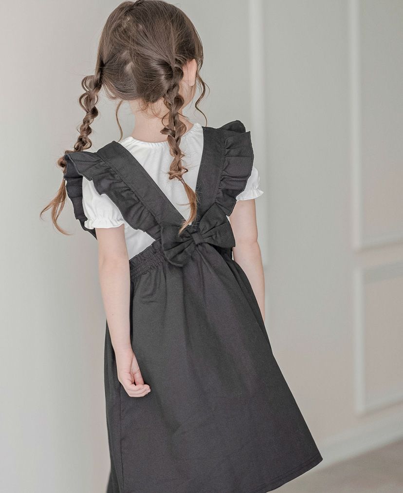 女の子トップス長袖キャンディースリーブフリルトップスキッズ