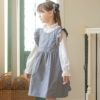 バックリボンエプロンドレスワンピースフリルキャメルおしゃれかわいいスカートコットン女の子子供服カジュアルキッズキャサリンコテージTAK