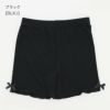 おしゃれガールズ一分丈スパッツ黒無地リボン付きキッズ・ジュニアYUP12