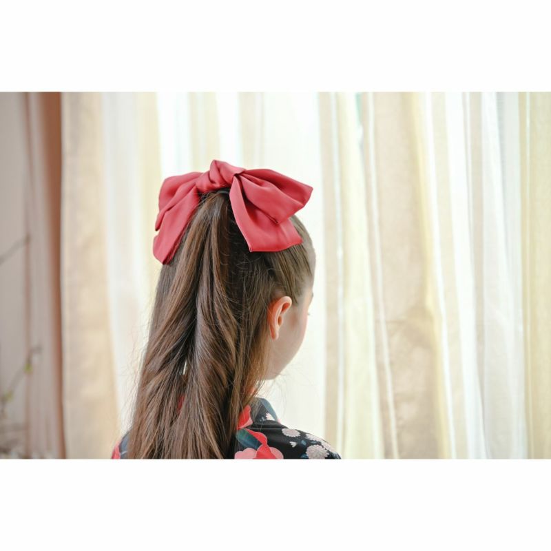 744円→まとめ買いクーポン利用価格 ～11/25 am11：59】ビッグサテンリボンバレッタ アクセサリー ヘアアクセサリー リボンバレッタ 大きめ  YUP12《メール便優先商品》 | キャサリンコテージ