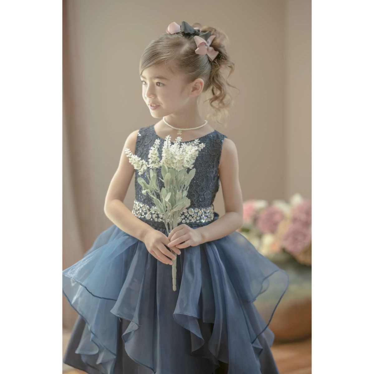 リボンクリップ3色6個セットアクセサリーヘアアクセサリーグログランリボンヘアクリップベビーキッズ