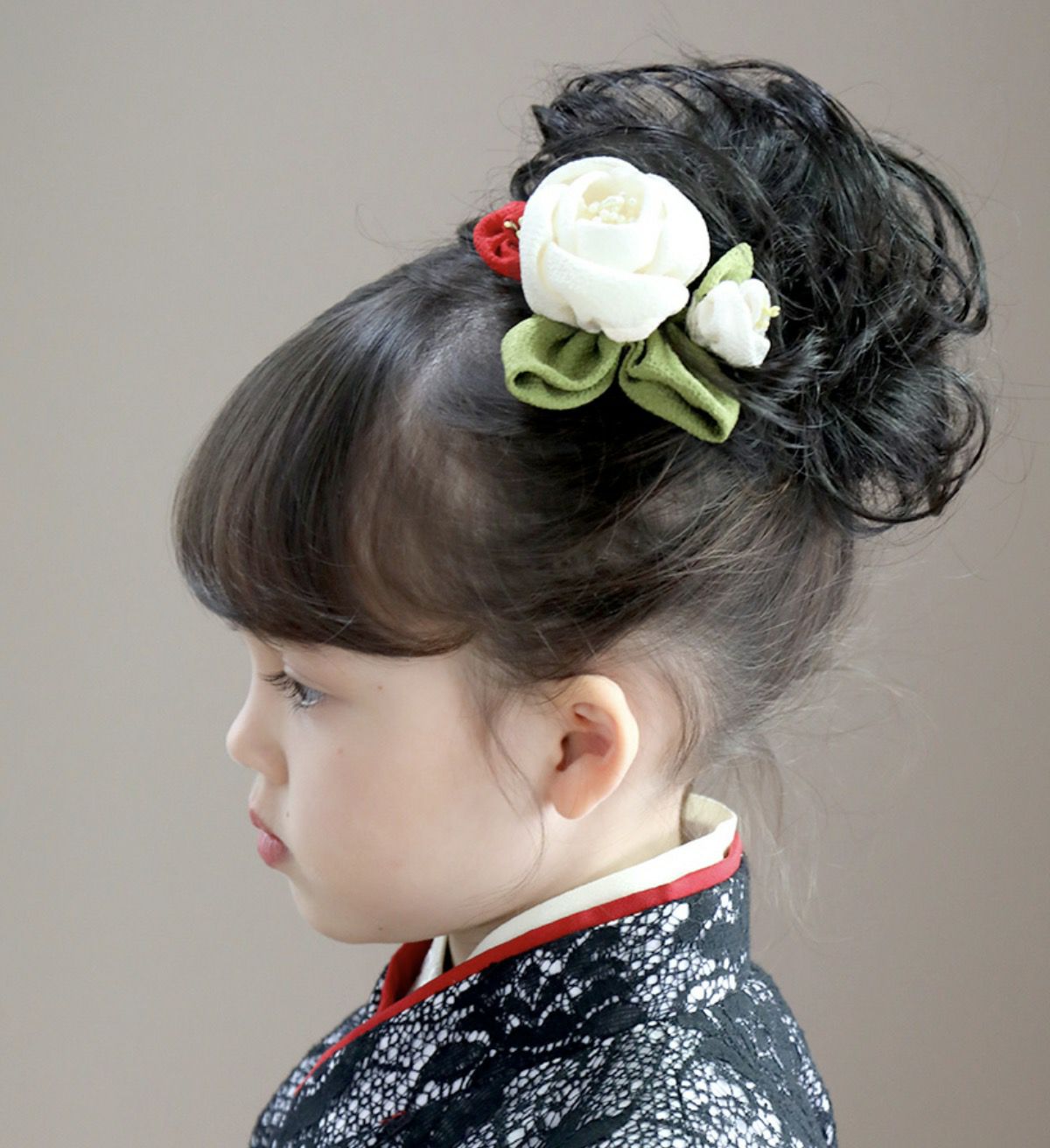 髪飾り椿梅3点セットレトロモダンちりめん花成人式卒業式卒園式七五三結