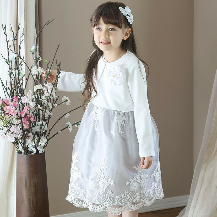 入学式女の子スーツスカラップレースワンピース＆ポンチボレロスーツセットセットアップフォーマル女子スーツ