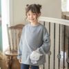 女の子カジュアル白猫ポシェット長袖トップス裏起毛トレーナーTAK