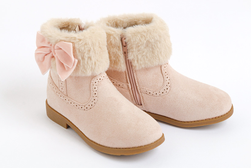 【期間限定sale】キッズジュニア女の子おしゃれなショートブーツ1920212223cmファーとリボンがかわいい大人かわいいカジュアルブーツTAK