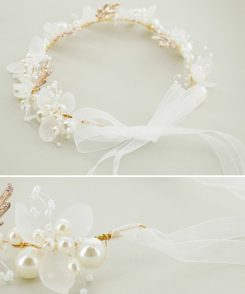 送料無料 ビジューフラワーティアラ リボンカチューシャ ヘッドドレス アクセサリー カチューシャ ヘアアクセサリー TAK キャサリンコテージ