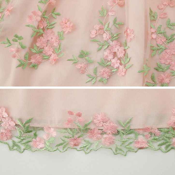 女の子入学式スーツ白ツイードボレロ＆花刺繍チュールレースワンピースセットアップフォーマル女子スーツ