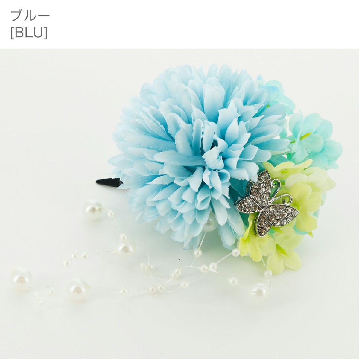 和風髪飾り蝶とお花のヘアクリップアクセサリーヘアアクセサリー和装アクセサリー