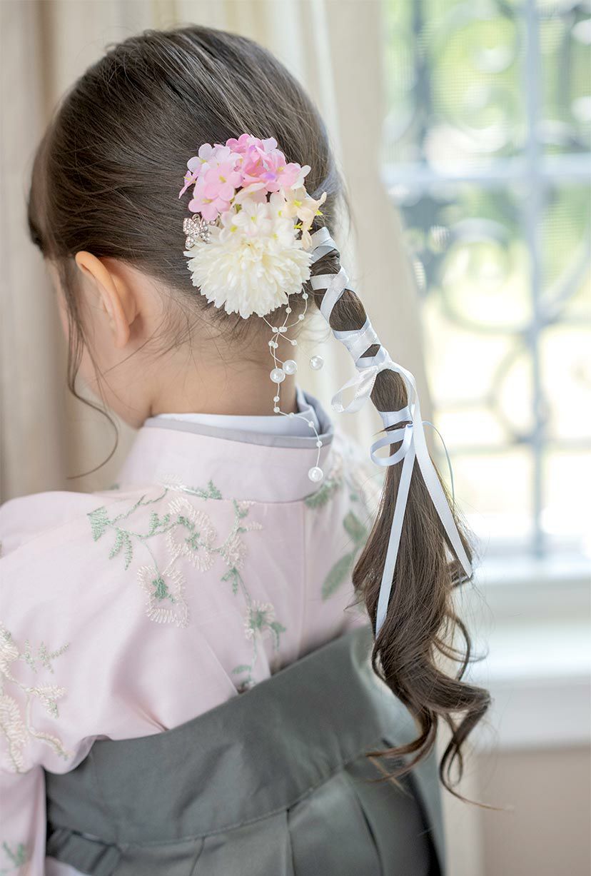 和風髪飾り蝶とお花のヘアクリップアクセサリーヘアアクセサリー和装アクセサリーTAK