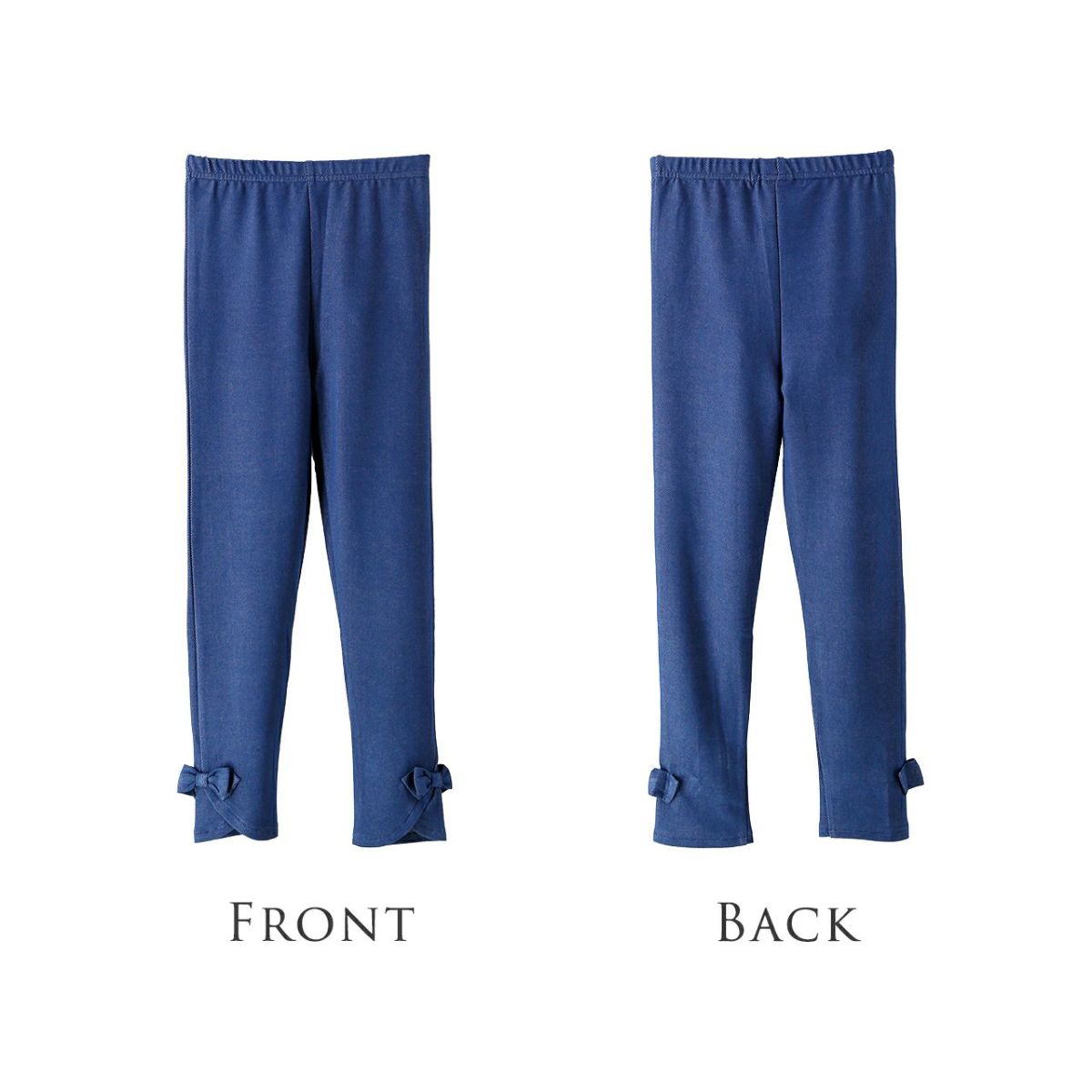 デニムライクリボンレギンス10分丈ベビー・キッズカジュアルパンツレギンス