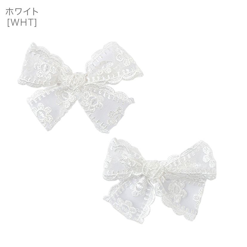 レースリボンヘアクリップ2個セットアクセサリーヘアアクセサリーキッズ
