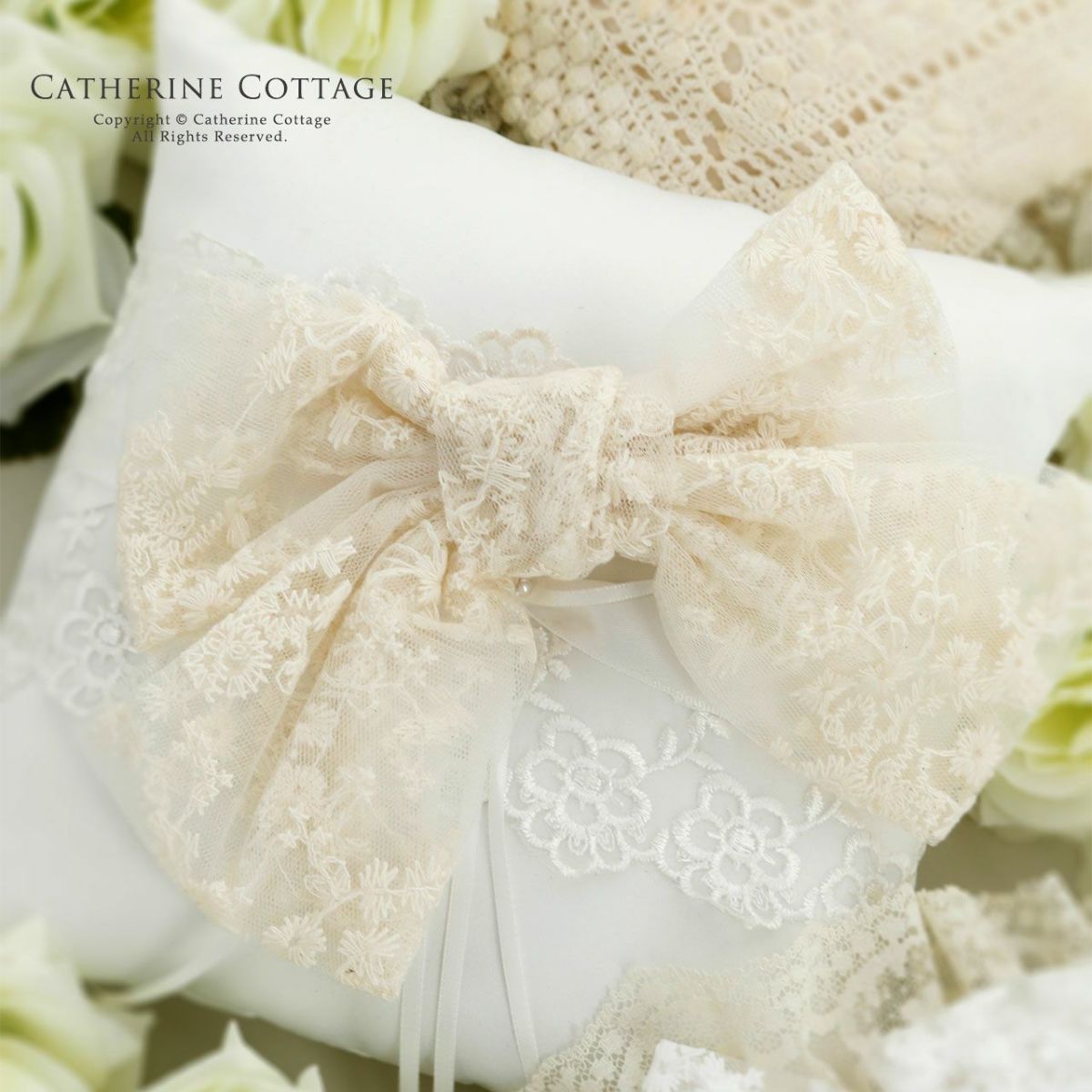 ビッグレースリボンヘアクリップ白アクセサリーヘアアクセサリーYUP6