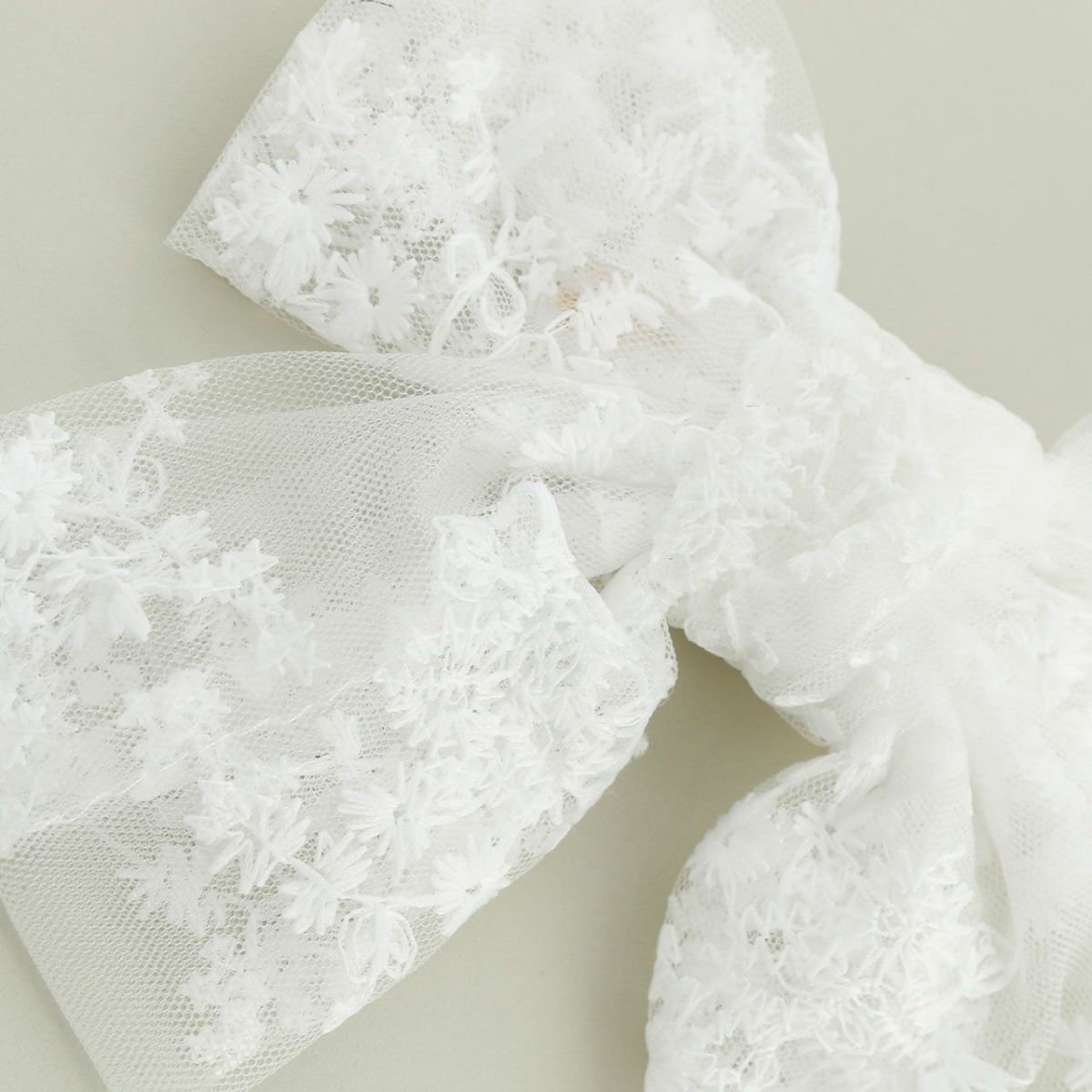 ビッグレースリボンヘアクリップ白アクセサリーヘアアクセサリーYUP6