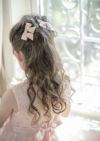 リボンクリップ3色6個セットアクセサリーヘアアクセサリーグログランリボンヘアクリップベビーキッズ